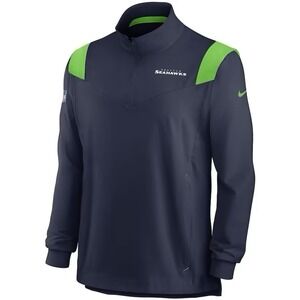 Seattle Seahawks Nike Dri Fit Navy On Field 1/4 Zip Jacket Size XXL NWOT